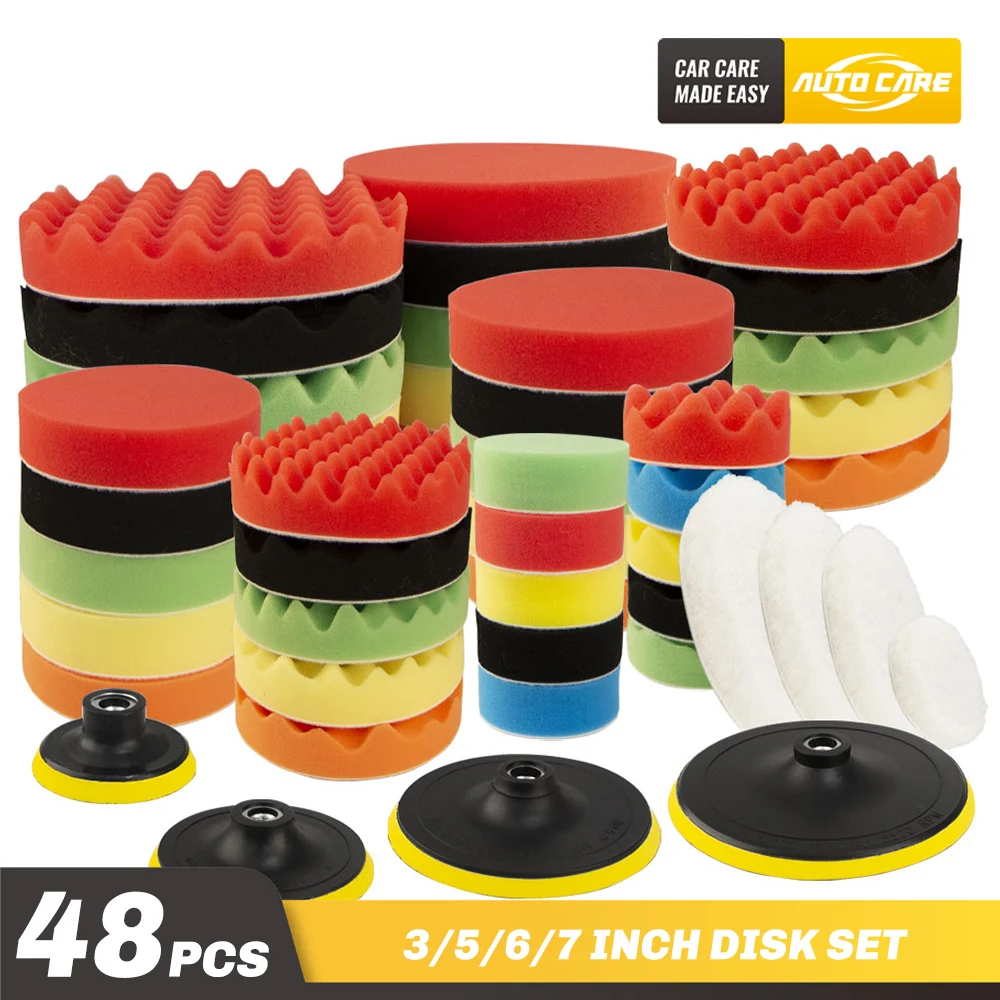 48pcs Polishing Wave Flat Pad For Car Polisher For Car Polisher Wax