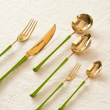 Spoon Ins Wind Lovely Long Handle Creative Dessert Light Luxury Fairy Spoon Exquisite Dessert Western Food Spoon and Fork Set
