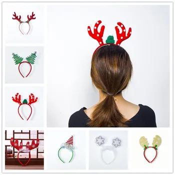 

Christmas Headband Snowflake Elk Christmas Decoration for Home Headband Hair Accessories New Year 2021 Christmas Decoration Xmas