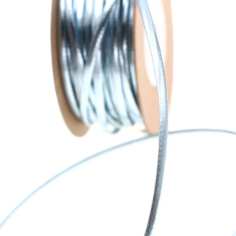 Solid Color PU Leather Rope 2mm Width Shiny Braided Rope DIY Weaven Crafts Material Sewing Ribbon Handmade Supplies 15m/roll leather cord