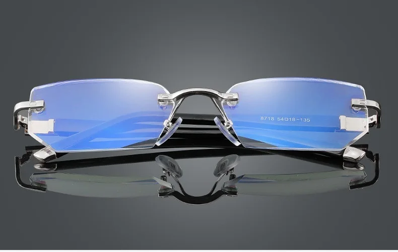 Высокое качество анти голубой свет очки для чтения для женщин и мужчин без оправы бизнес дальнозоркость Рецептурные очки диоптрий подарок для родителей