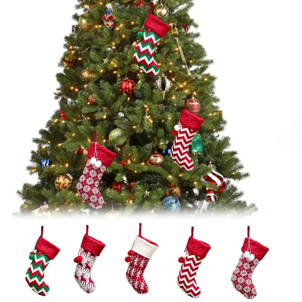 

Christmas Socks Gift Elk Snowflake Knitting Candy Holders For Neighbors Coworkers Kids Christmas Stockings