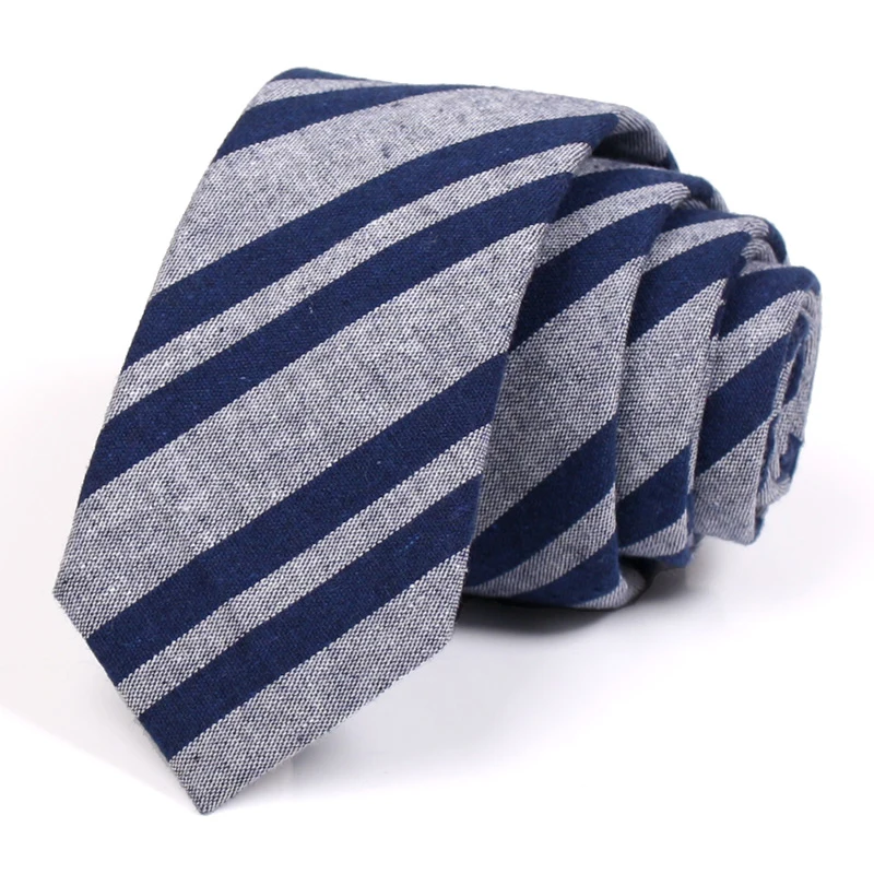 

Brand New Men's 6CM Tie Grey Blue Striped Ties for Men Business Suit Work Neck Tie High Quality Fashion Formal Necktie Gift Box