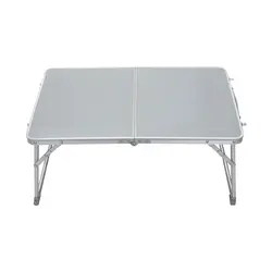 Маленький 62x41x28 см/24,4x16,1x11 "ПК ноутбук стол кровать стол Кемпинг пикника барбекю (серебристо-белый)
