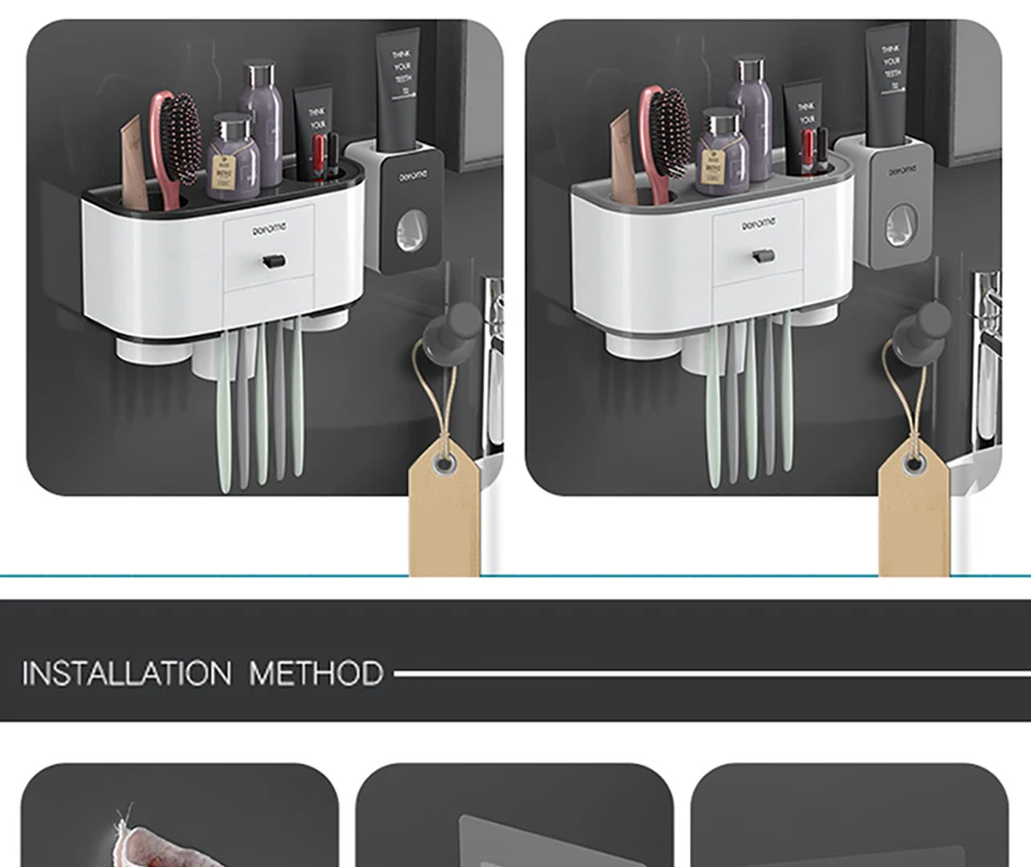 Креативный магнитный держатель для зубных щеток, наборы, автоматический дозатор для зубной пасты, соковыжималка, настенное крепление, аксессуары для ванной комнаты