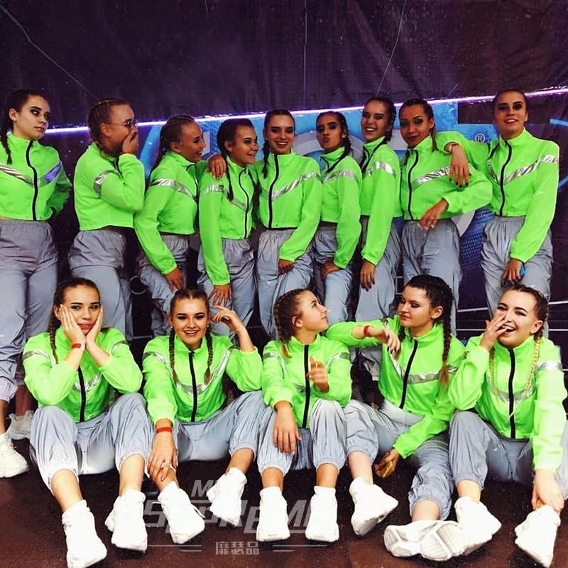 Traje de hip hop DS de discoteca Cantante Femenina traje de baile de Jazz equipo de actuación traje calle ropa deportiva DL5073|Danza tradicional china| - AliExpress
