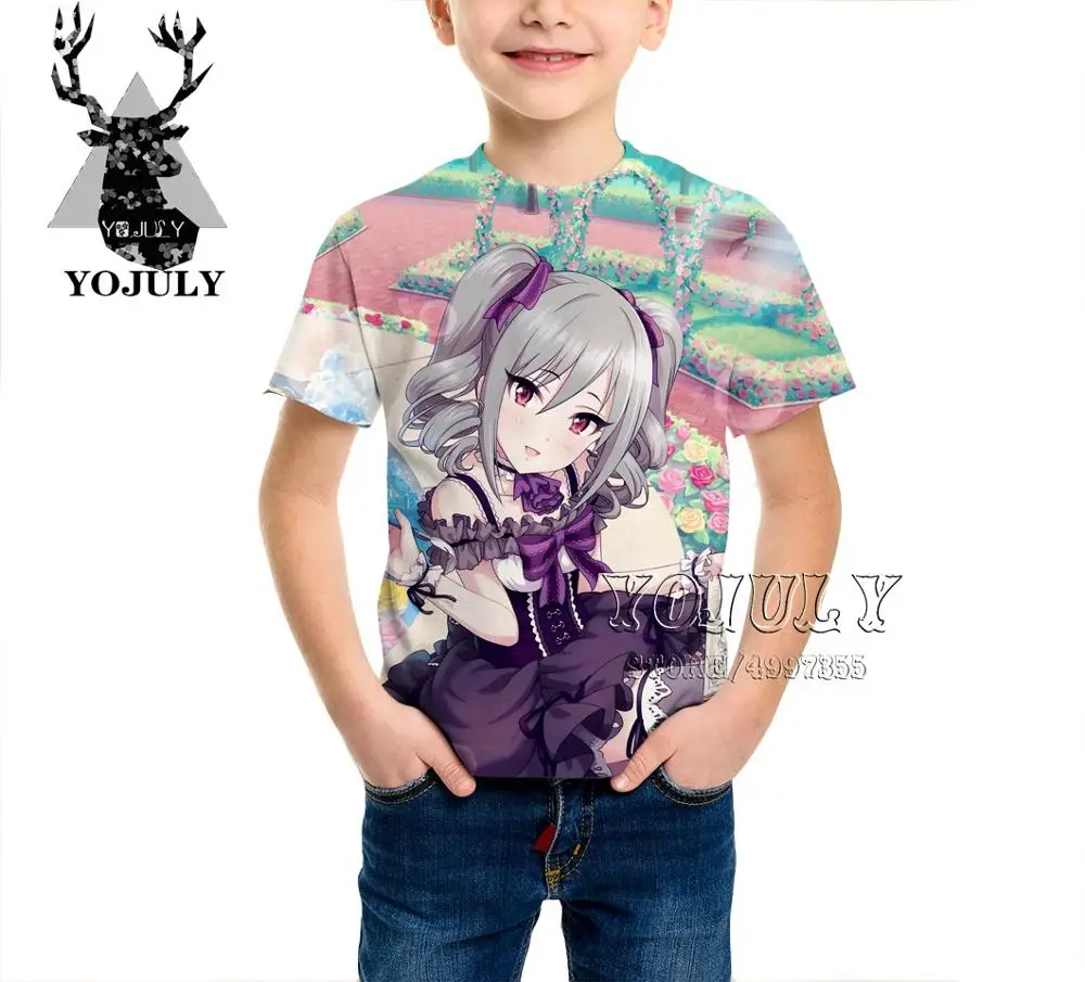 YOJULY/детская одежда Idol Master, Детская футболка с 3d принтом Золушки для девочек и мальчиков Лидер продаж, модные футболки A467