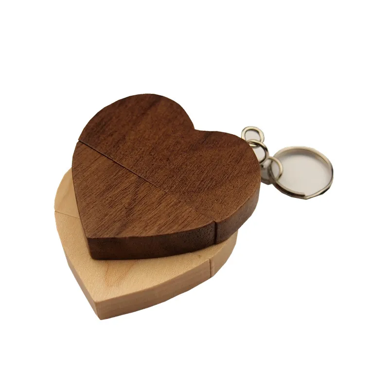 

USB 2.0 Attractive Wooden Usb Flash Drive With Box Graceful USB Pendrive 32gb 16gb 8gb Memory Stick Wedding Gift 10pcs Free Logo