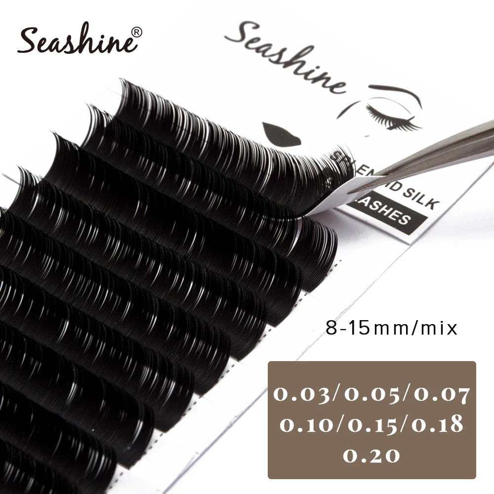 Seashine, высокое качество, индивидуальное удлинение ресниц, L, локон, искусственные норковые ресницы, удлинение объема, легкие вееры, классические накладные ресницы