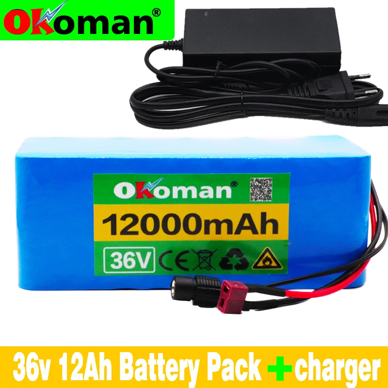 36V батарея 10S4P 12Ah 18650 ионно-литиевая аккумуляторная 500W высокая мощность батареи 42В