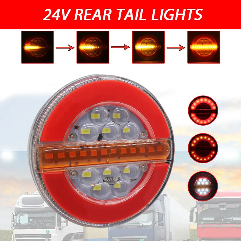Luz LED impermeable para remolque, luz trasera de freno de 24V, lámpara de de giro de flujo, luz estroboscópica para coche, barco, autobús, furgoneta y caravana - AliExpress