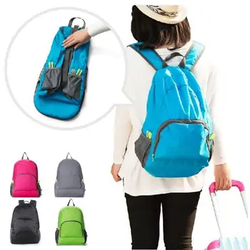 

Portable Fashion casual Travel Backpacks Zipper Soild Nylon Back Pack Daily Traveling Women men Shoulder Bags Folding Bag