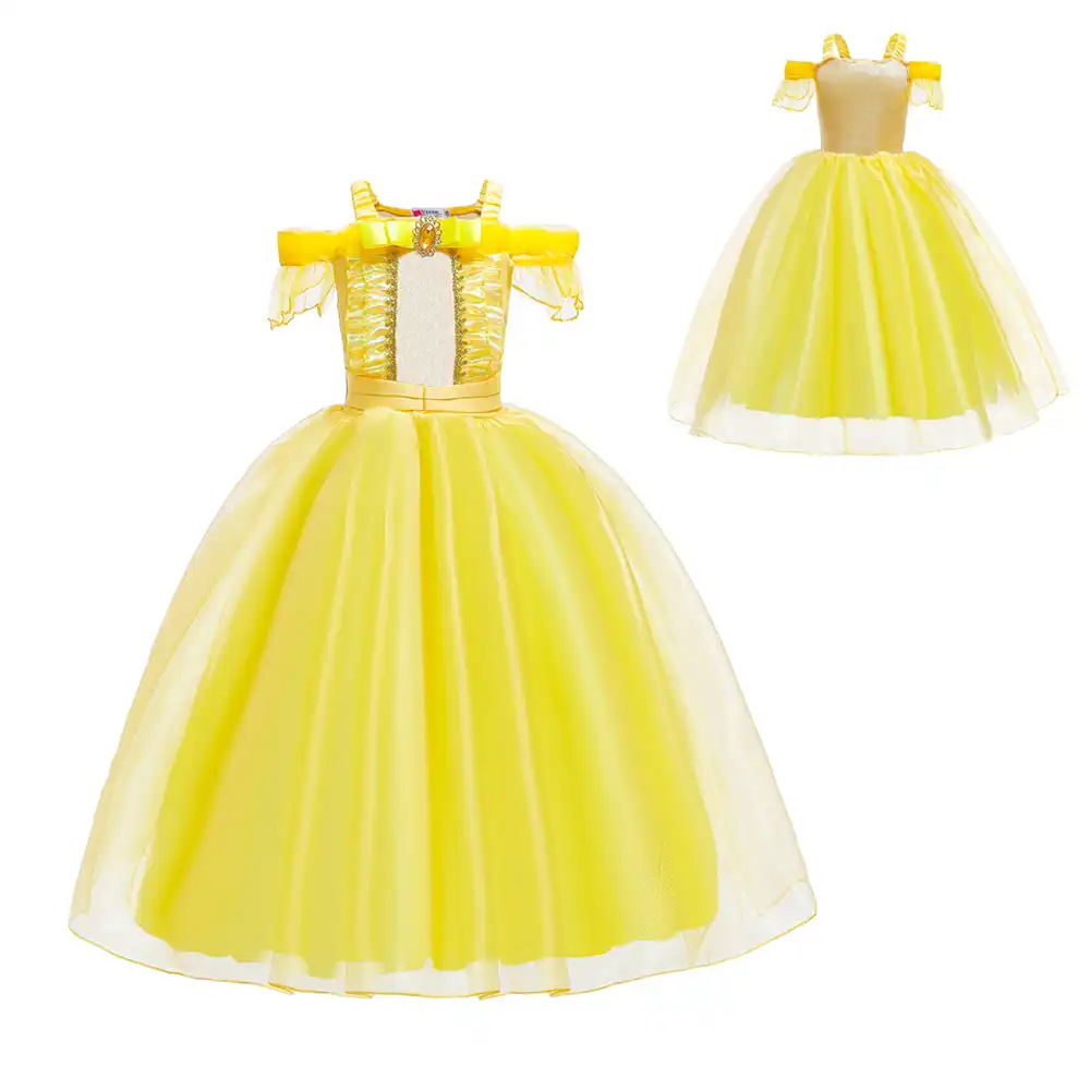 Beauty And The Beast Toddler Summer Princess Belle Dress Girls Halloween Belle Costume Child Dresses For Party And Wedding Aliexpress