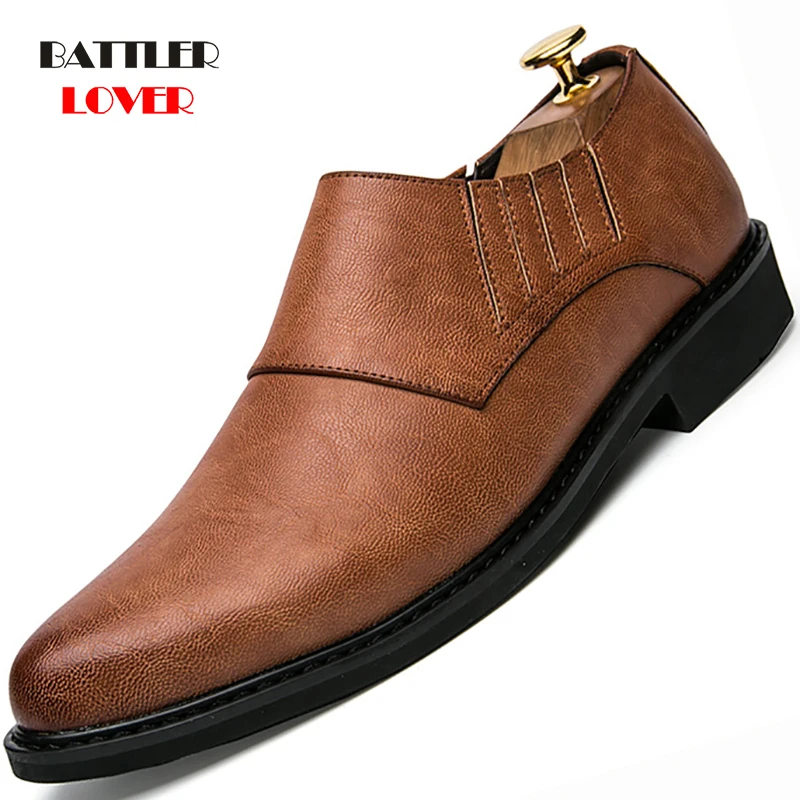 Punk Classic Leather Concise Shoes Men