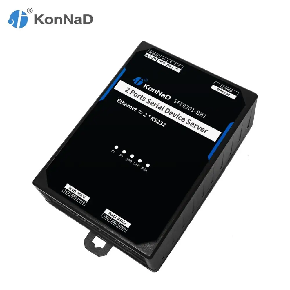 2 порта RS232 в Ethernet конвертер двунаправленный прозрачный Трансмиссия поддержка VCOM