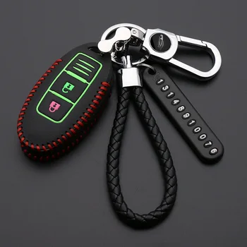 

Top Layer Leather Shell Car Key Cover Case For Nissan Qashqai J10 J11 X-Trail t31 t32 kicks Tiida Pathfinder Murano Note Juke