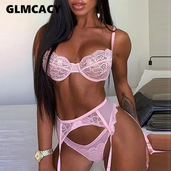 

Women 3PCS Lace Lingerie Set Sexy & Club Night Wear Suit
