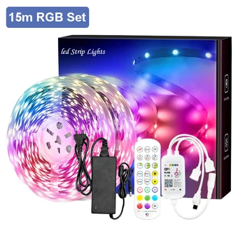 

15M 5050 Led Strip RGB DC 12V Flexible Tape Led Ribbon Led Strip Light 18LEDs/m With 24Keys Phone WIFI Remote For Christmas