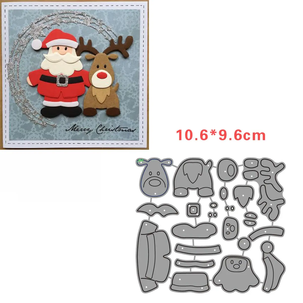 

Santa Claus Christmas Reindeer dies in scrapbooking christmas dies alinacrafts metal dies for Christmas Eve Card Making