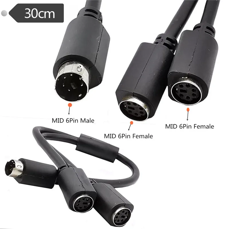 Мини DIN 6Pin сплиттер Y адаптер кабель 6 Pin PS/2 PS2 для передачи данных 0 3 м | Компьютеры и