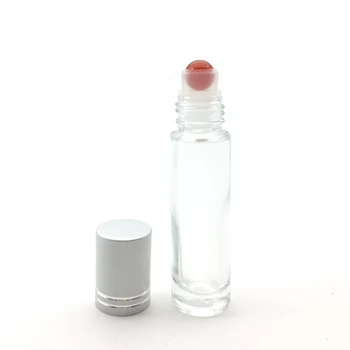 

1000pcs Empty 10ml Natural Gemstone Roller Clear Bottle Essential Oil Perfume Roll On Thick Glass Bottles With Crystal Chips