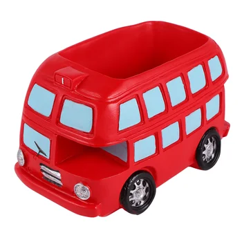 

1pc Resin Flower Pot Cartoon Bus Flower Storage Container Desktop Bonsai Adornment Pencil Holder Succulent Planters Vase