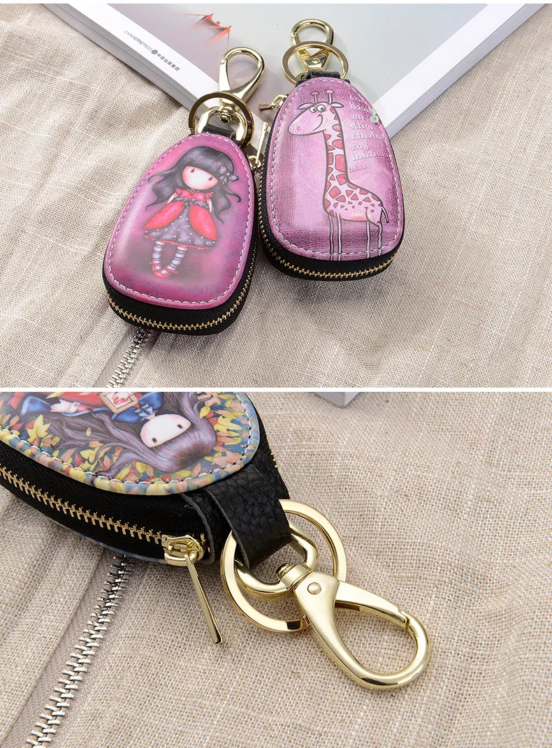 General car key case cartoon pattern protection cover men and women key case Porta Chaves Purse Porta Chave Funda Llave