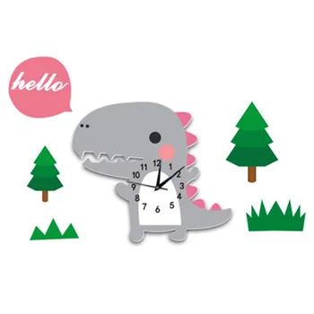 

Children's room living room silent clock three-dimensional cartoon dinosaur wall hanging clock kindergarten wall clock