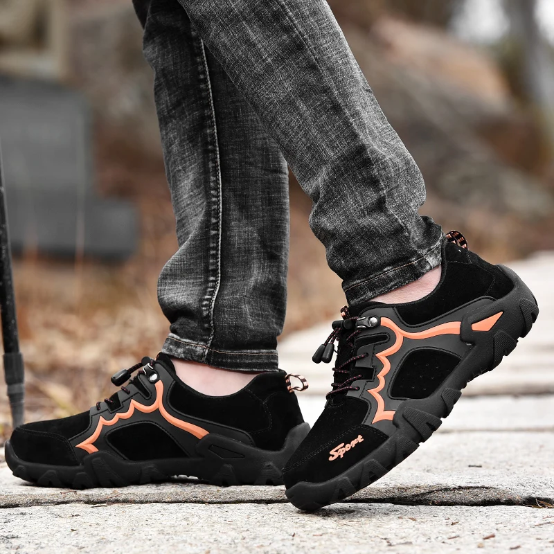 

Outdoor Sneaker Light Camping Shoes Men Genuine Leather Casual Sports Shoes Hiking Shoes Breathable Men Tactical Hunting Shoes