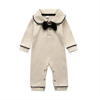 

Newborn Baby Clothes Boys Rompers Gentleman Style Baby Rompers Cotton Long Sleeve Bow Rompers Toddler Clothing 9-24 Months