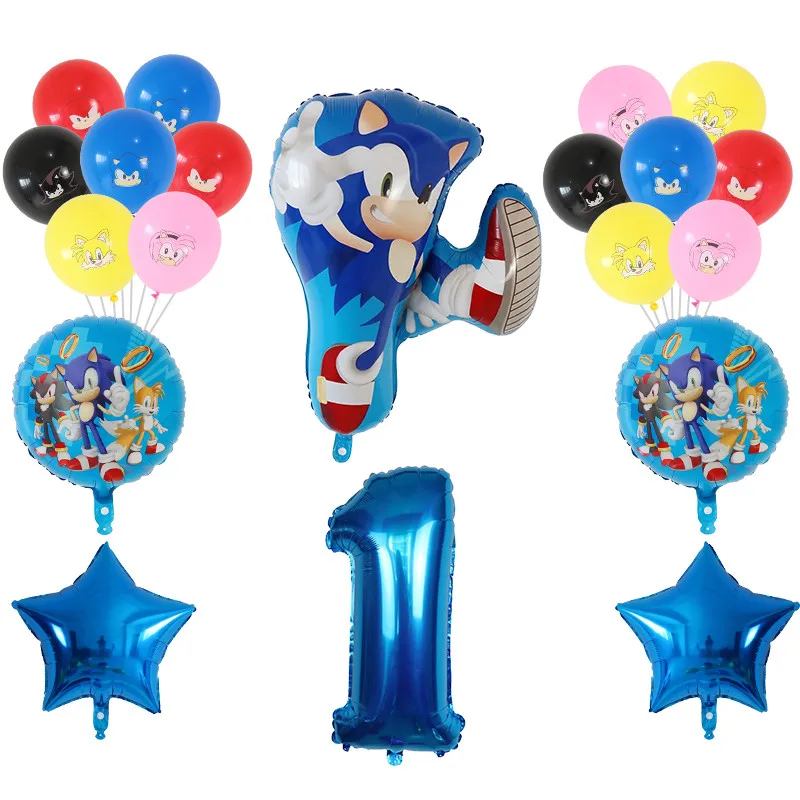 Набор воздушных шаров Sega Sonic набор фольгированных Ежик из латекса размер 30 дюймов