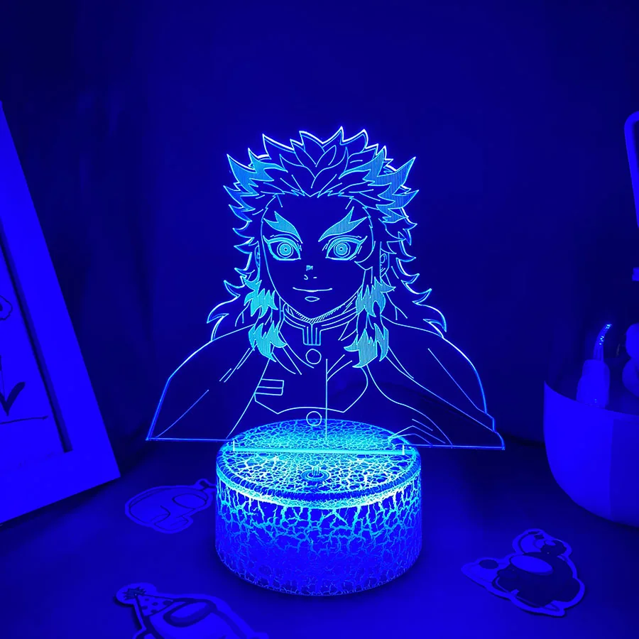 Nouveau Lampe LED 3D de Kyōjurō Rengoku - Anime Demon Slayer