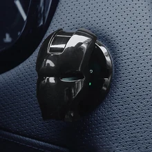 3d homem de ferro motor do carro start stop interruptor de botão de ignição capa protetora tampa de início de uma chave decoração interior adesivo