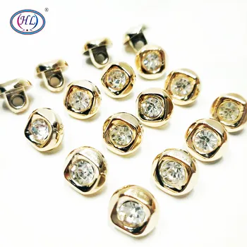 

HL 50PCS/150PCS 11MM New Plating Buttons With Rhinestones Shank DIY Apparel Sewing Accessories Shirt