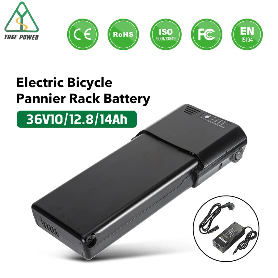 YOSE POWER Rear Rack 36V аккумулятор 14Ah 12.5Ah Samsung LG литиевая батарея Ebike Для замены Phylion XH370 10J
