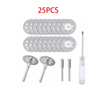 

25pcs/set 22mm Mini Diamond Saw Blade Cutting Discs Connecting Shank Screwdriver