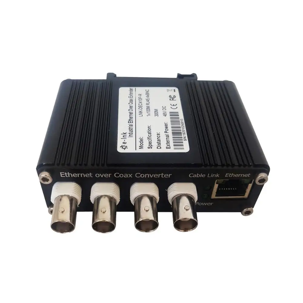 4 Port Industrial EOC Receiver with POC Ethernet