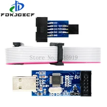 10pin para 6 pinos placa de adaptador + usbasp usbisp avr programador usb isp usb asp atmega8 atmega128 suporte win7 64