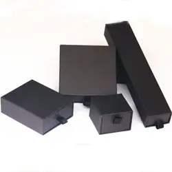 Индивидуальный логотип белый ящик серьга коробка ювелирные изделия упаковка белая коробка черная крафт-бумага коробка кольцо 7*9*3 см