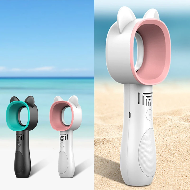 Милый кот Открытый USB Перезаряжаемый вентилятор портативный без пузырьков