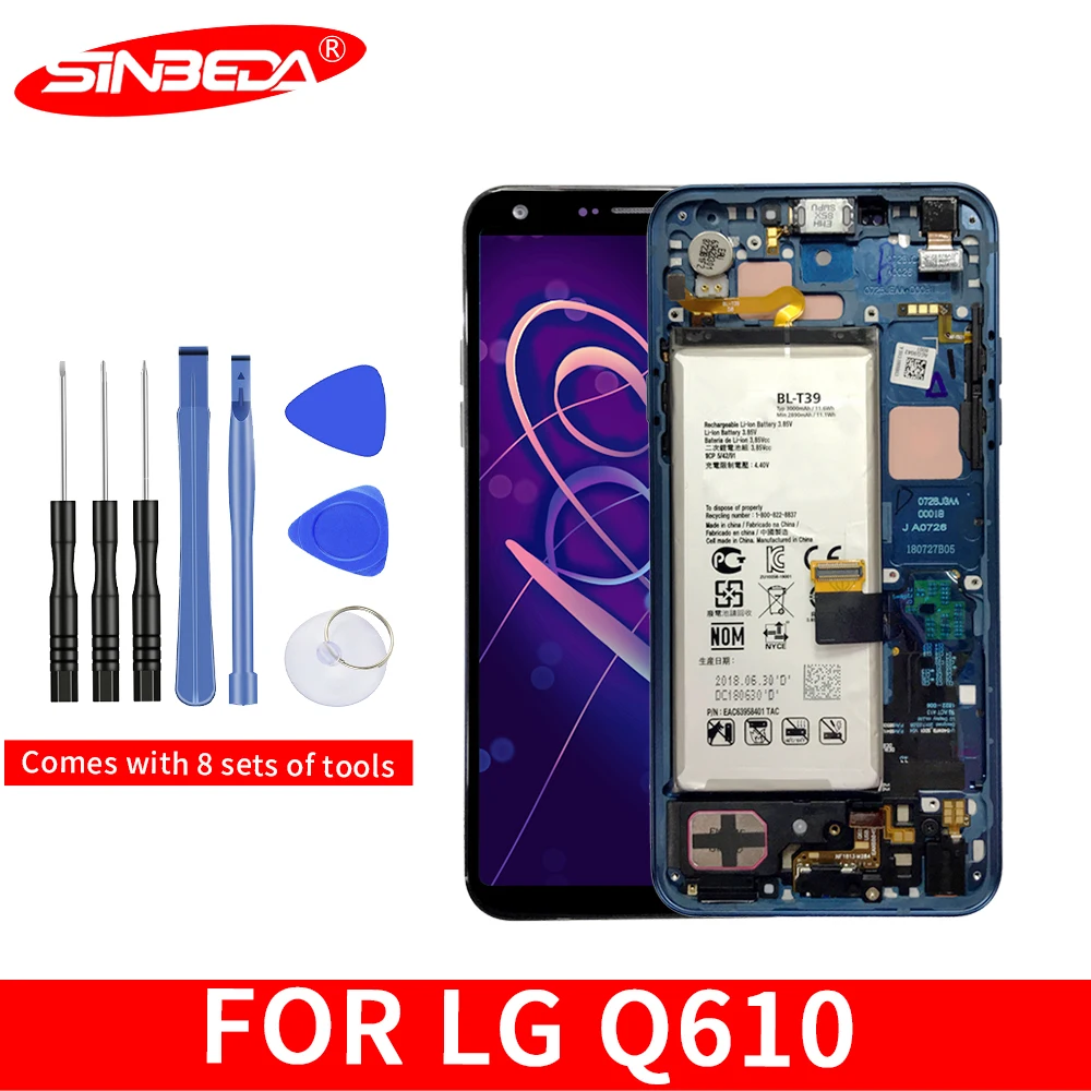 Sinbeda 5 &quot100% новый ЖК-дисплей для LG Q7 сенсорный экран дигитайзер сменная рамка ЖК