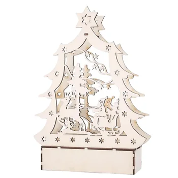 

1 Pc Glowing Desktop Adornment Carved Wooden Handiwork for Shop Window