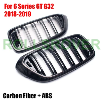 

ROLLSROVER Carbon Fiber Front Bumper Grille Grill For BMW 6 Series GT G32 2018-2019 Double Strip Car Tuning