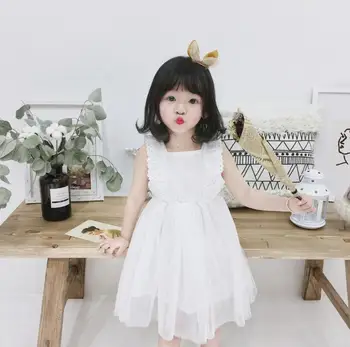 

2020 New Children Baby Summer White Dresses , Girls Princess Sweet Clothes 5 pcs/lot, Wholesale