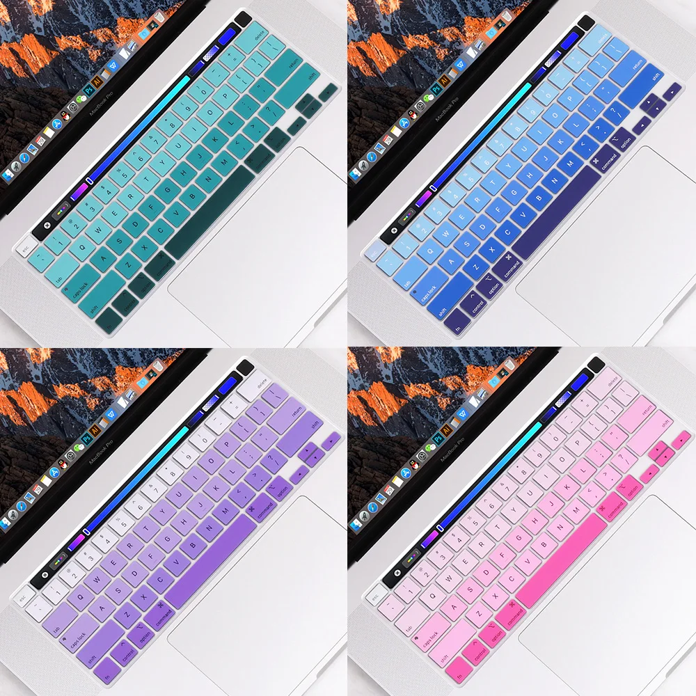 Силиконовый чехол для клавиатуры Redlai с градиентом MacBook Pro 16 дюймов A2141 выпуск 2019