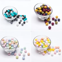 Let's Make – perles de dentition en Silicone, 100 pièces, 15mm, rondes et amples, collier à mâcher, jouet DIY, produits pour bébé 