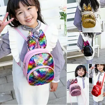 

Xmas Baby Rabbit Ears Backpack Sequin Cute Cartoon Bag Children Kids School Gift
