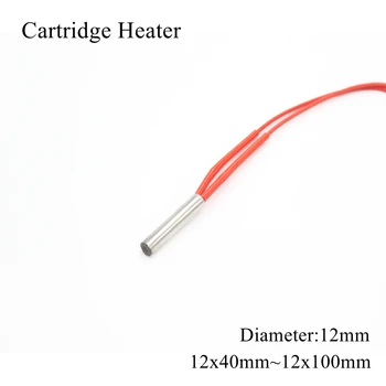 

12x40mm 12x50mm 12x60mm 12x80mm 12x100mm 12V 24V 110V 220V 12mm Ceramic Cartridge Heater Tube Pipe Heating 3D Printer 50W 100W