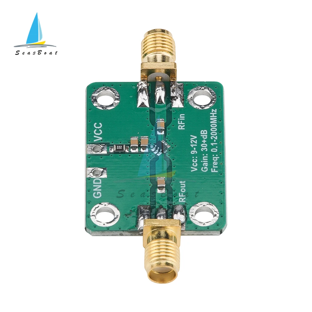 0.1-2000MHz RF Low Noise Broadband Signal Amplifier Power Amplifier Gain 32dB 9-12V Wideband Receiver LNA Module