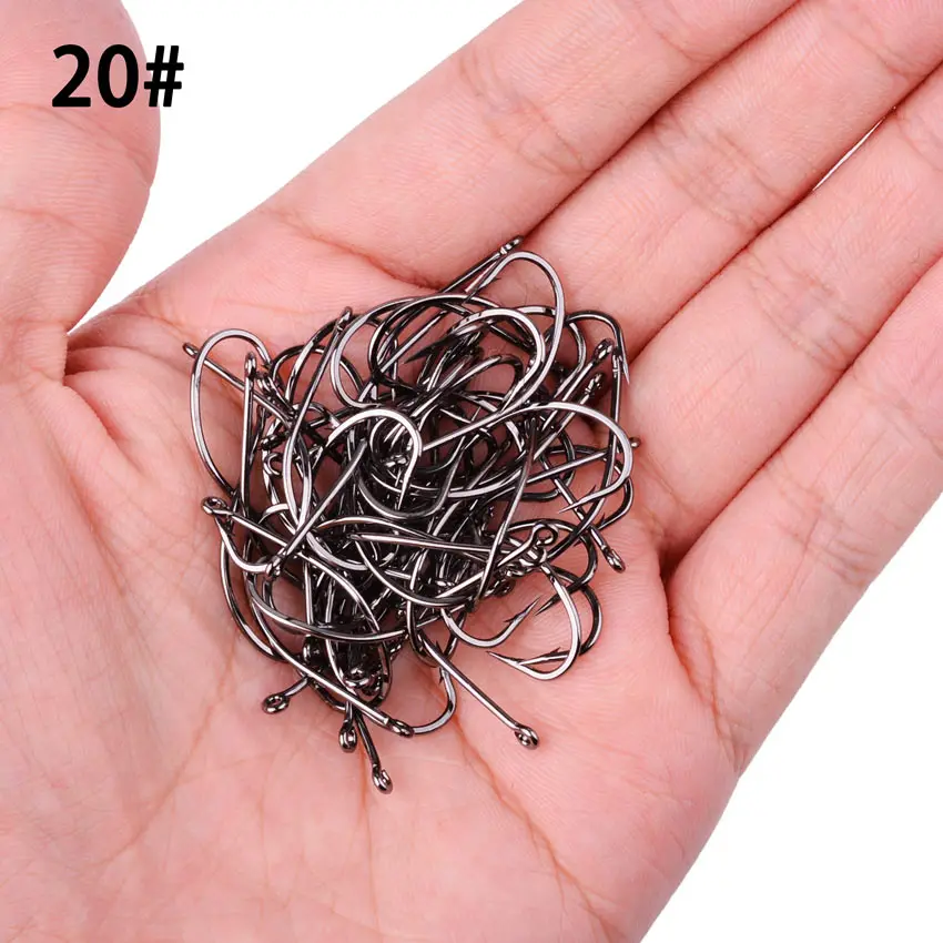 50pcs 10pcs Coating High Carbon Stainless Steel Barbed Carp Fishing Hooks Pack with Retail Original Box Fishing Hook Tackle